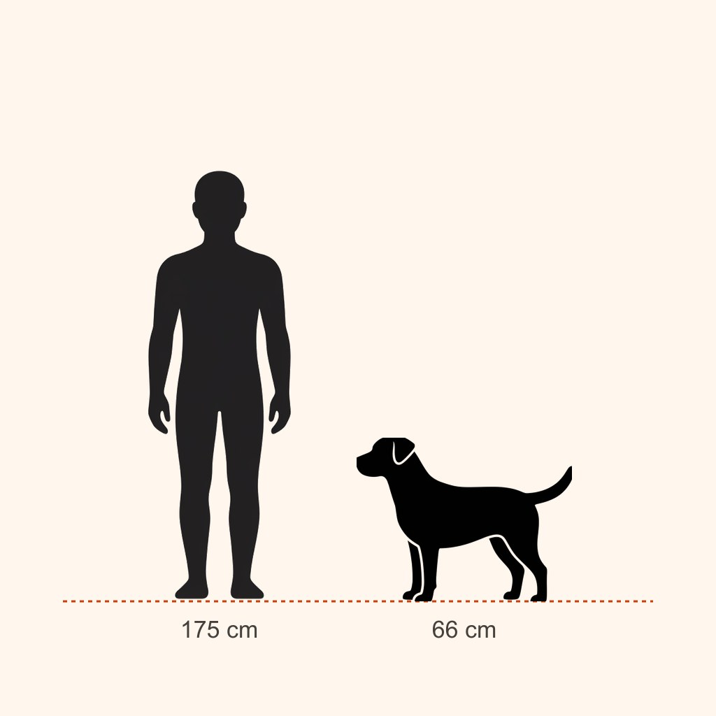 İnsan (175 cm) ile boy karşılaştırması