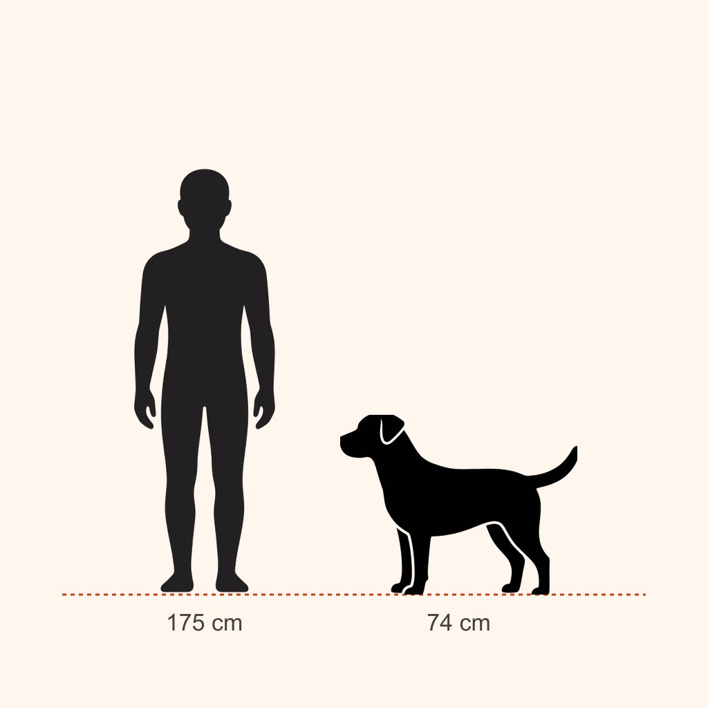 İnsan (175 cm) ile boy karşılaştırması