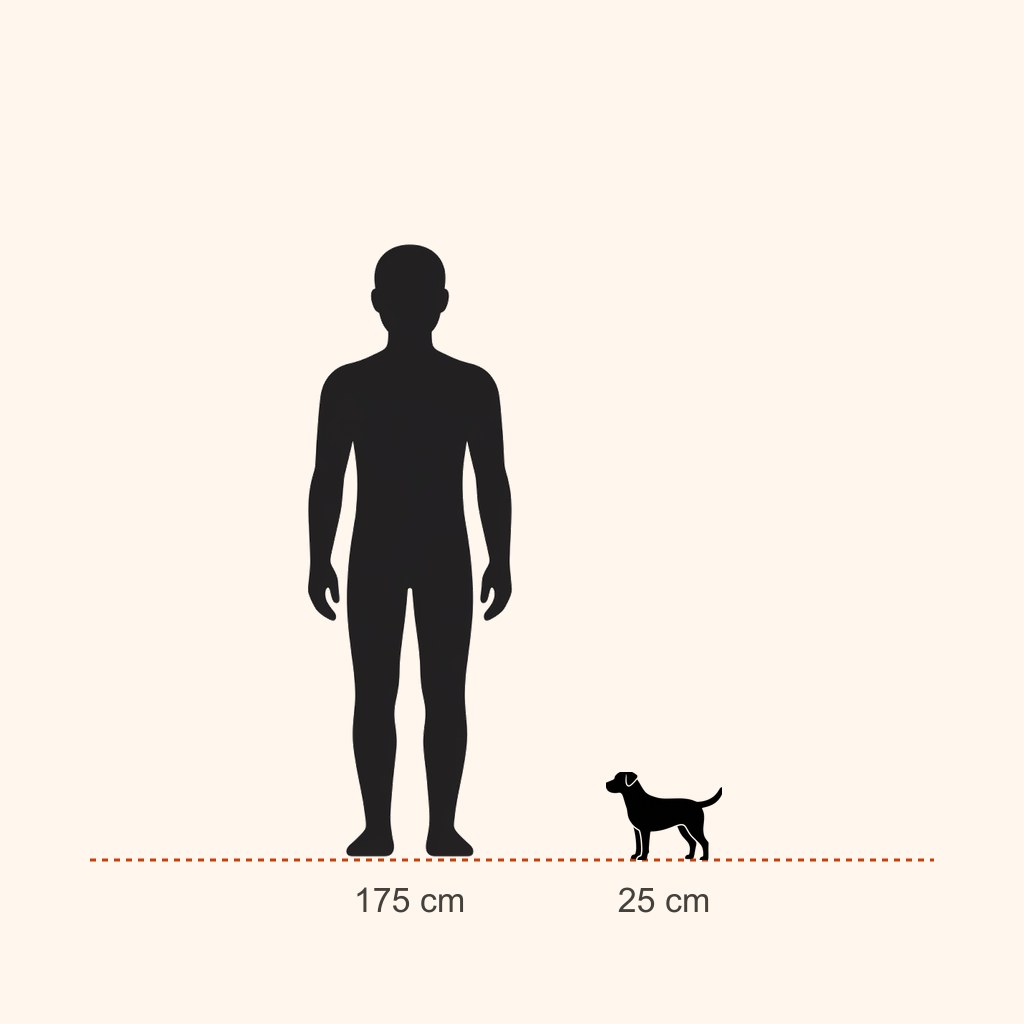 Skye Terrier için yaklaşık boy karşılaştırması