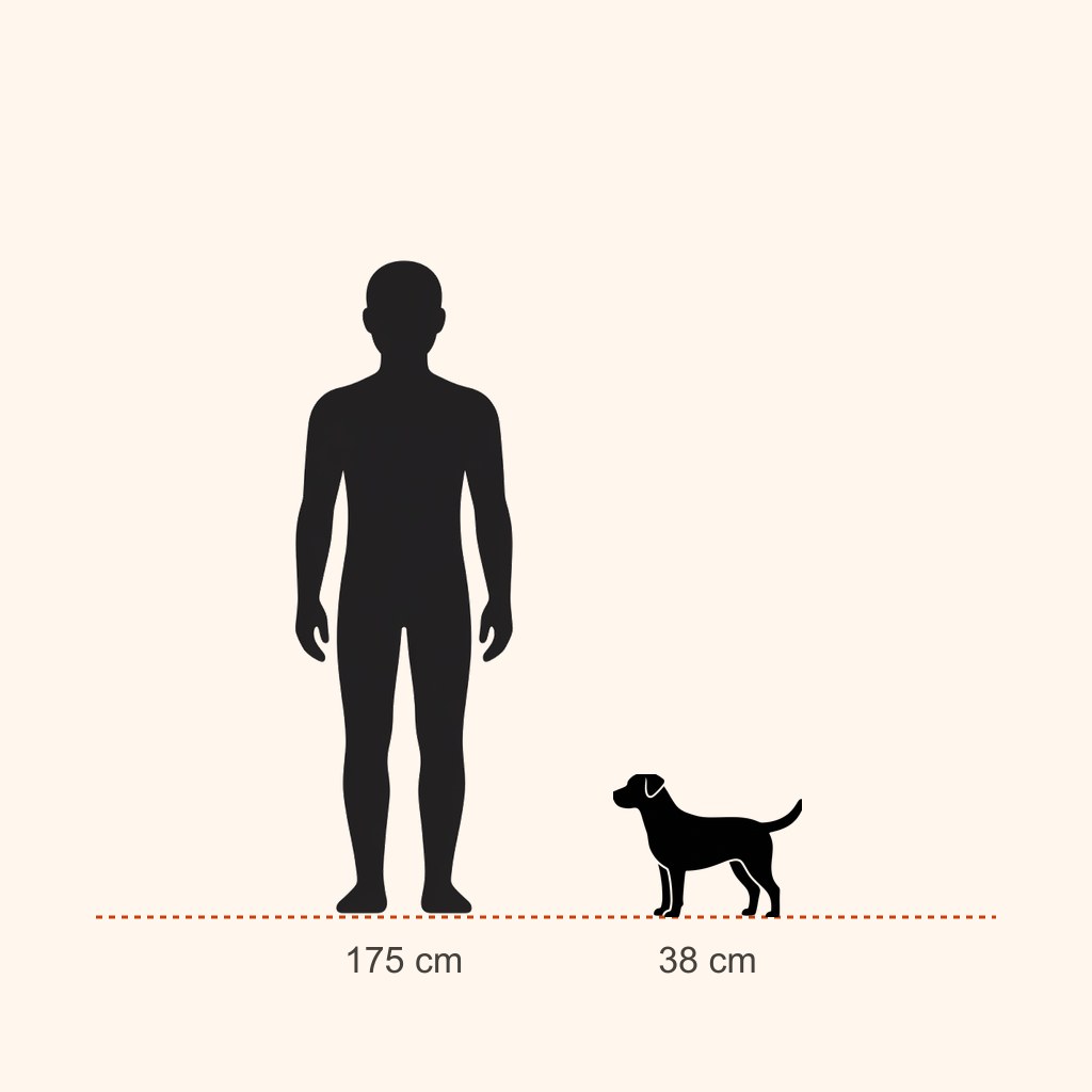 Smooth Fox Terrier için yaklaşık boy karşılaştırması